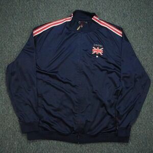 Coogi Jacket Men 5XL Blue Full Zip Pockets Track Bomber Australia